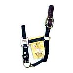 For foals. 3/4 inch deluxe nylon halter with leather headpoll breakaway. A foal is an equine, particularly a horse, that is one year old or younger. Designed to grow with your foal. Hamilton quality.