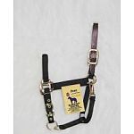 For ponies. 3/4 inch deluxe nylon halter with leather headpoll breakaway. A PONY is generally any horse under 14.2 hands high at the withers. Hamilton quality.