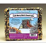 The Pine Tree Farms Fruit, Berry, & Nut Seed Cake provides a great source of high energy to your backyard birds, which have a very high metabolism. The Fruit, Berry, & Nut Seed Cake is for year-round feeding & consists of the finest ingredients.