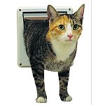 For cats 12 pounds and under. Transparent flap. Easy-to-use slide lock. High-impact plastic. Fits any interior door that is 1 inch to 2 inch thick.