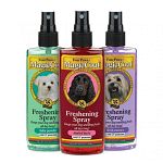Magic Coat sprays can be used daily or in between baths to keep dogs smelling fresh and clean. They are formulated with UV oils to protect pets from the sun. Now with 3 refreshing scents there is no better way to rid your pet of unwanted odors.