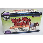 Designed to for pets with incontinence, excitable urination, untrained puppies, and female dogs in season. Four Paws Wee Wee Diapers are highly absorbent and , like diapers for infants, wick away moisture from skin/fur.