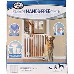 Hands free gate is designed to contain your pet in one area. It features a unique easy to use lever that opens simply with push of your elbow. It features an all metal design with auto-close technology. Pressure mounts allow for easy installation and move