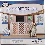 Features a modern and elegant wood design to complement any home decor Provides small pet households with ease and flexibilty in containing their pet It sets up in seconds and expands from 26 to 42  wide no tools or assembly required This versatiltiy pr