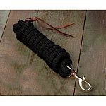 Hamilton 10 foot Cowboy Braided Poly lead for horses. It is made of the highest quality 5/8 inch poly rope. Includes brushed nickel matte swivel bolt snap.  Use as a lead for horses.