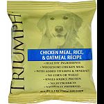 Triumph sample pack of chicken meal, rice and oatmeal dog food. Case contains: 84 - 3.5 ounce sample packages.