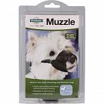 Inhibits nipping, biting and barking while still allowing for panting Ideal for vet visits, grooming, and reactive dogs Adjustable at neck and snout Padded for added comfort