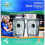 Includes 2 indoor bark control units, 2 adhesive-backed hook and loop fasteners, four batteries, and operating guide Automatically corrects excessive barking, for pets over 6 months of age Uses ultrasonic sound to distract from barking Detects bark up to