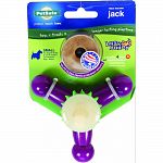 3 chewing surfaces for dogs to gnaw on, recommended for dogs over 6 months weighing 8-20 lbs Durable nylong bone, rubber nubs, and nylon bristles stimulate gums and help clean teeth Designed with chicken flavored refillable treat rings entice your dog to