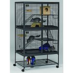 1/2 horizontal wire spacing allows pets to fulfill their instinct to climb and explore in secure environment. Full width double doors provide maximum accessibility for easy cleaning and feeding. Wide expanse shelf and full width plastic pan floor provide