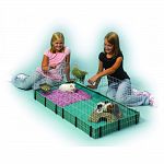 The Guinea Habitat is completely expandable...Unlike any other habitat on the market the Guinea Habitat can easily expand from the 8sq. ft. to a comfortable 16sq.ft. Leak-proof, easy to attach and remove, washable canvas bottom.