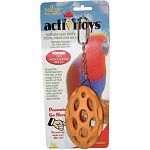 A treat toy for amazons, african greys, and similar sized parrots. This toy prevents boredom and destructive behavior. In their natural habitat, parrots have to work and search for food. The nut case gives them the opportunity to do the same task.