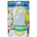 A cuttlebone is a staple for every bird cage. This unique holder keeps your bird's cuttlebone off the cage floor while also containing any bits and pieces that have been broken off. A must-have for your small bird!