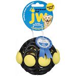 Assorted ball for dogs that bounces and rolls and is extra fun to chew. Assorted colors.