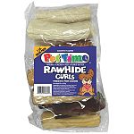 Delicious rawhide curls for dogs and puppies - assorted in a 1 pound bag.