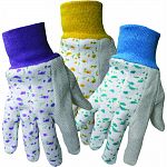 Packaged in assorted colors. Breathable cotton fabric for ventilation. Comfortable knit wrist seals out dirt and debris. Cotton with pvc dotted palm, thumb and index finger. Excellent grip and long wear. One size fits most.