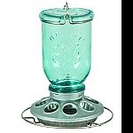 Reminiscent of vintage blue glass canning jar Features 8 feeding ports Easy to clean metal base