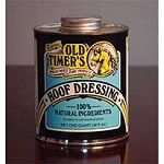 Hoof Dressing had to be tough a hundred years ago. Back then, horses could not just look pretty, they had to work hard. They needed dependable hoof care.  Old Timer's Hoof Dressing treats and prevents splitting and cracking.