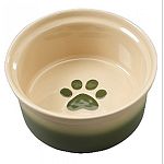 Beautiful two tone stoneware dish with a pawprint design inside.