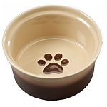 Beautiful two tone stoneware dish with a pawprint design inside.