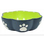 This ceramic pet bowl will give your pampered pet the perfect place to eat or drink Features paw print design