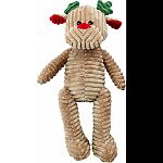 Plush corduroy reindeer dog toy Features 2 squeakers to keep your dog entertained Velvety soft corduroy material is gentle on dog s teeth and gums