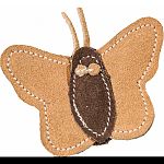 This leather butterfly cat toy is made with real leather which cats crave.