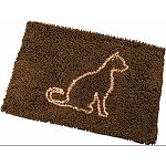 Clean paws cat mat is made with suber absorbent micro fiber and has a non skid backing to keep in place. The mat can be used as a litter mat by pulling litter off the cats paws. Can also be used for food and water dishes Machine washable or shake out the