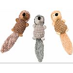 Long tail hedgehogs are made with textured plush and have crinkle paper in the tail Includes a squeaker