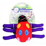Featuring a unique combination of latex and plush, this colorful ladybug has textured latex legs for tugging & chewing With a squeaker safely encased inside of the plush body This unique and innovative design is sure to provide hours of big fun for little