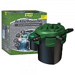 The Tetra Bio-Pressure Filter helps to keep your pond water clean and healthy for your plants and fish. This durable filter provides you with mechanical and biological filtration. Filter is easy to clean with its open profile bio-activators. Back flushes
