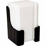 The Salt Block Holder by Miller Manufacturing is made of durable polyethylene and has pre-drilled holes for easy and quick installation. May be installed on a variety of surfaces. Color is black. Holds a four pound block of salt.