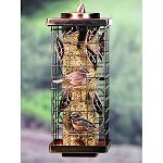One of the prettiest bird feeders on the market. Classic tube style with a outer cage that is adorned by beautiful song birds. Customer favorite