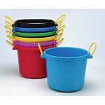 Excellent all around bucket. Large capacity (70 quarts) with extra heavy wall construction, this handy bucket/basket is ideal for both stable and household use. For toy storage, carrying laundry, as an ice chest, you name it.