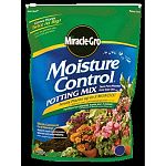 The Miracle Gro Moisture Control Potting Mix effectively retains 33 percent more water then regular soil, so your plant stays hydrated longer. Contains Aquacoir, a mix of coconut fibers, sphagnum peat moss and a wetting agent, which aids in retaining wat